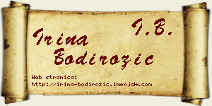 Irina Bodirožić vizit kartica